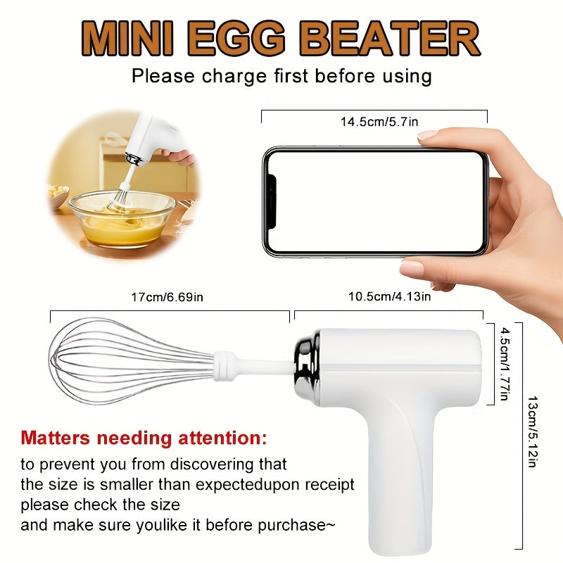 Handheld Electric Cake Mixer and Whisker - USB Charging, Battery Operated, Portable, Lightweight, Easy-to-Use Hand Blender for Baking Cakes, Cookies, Muffins - Perfect for Home Bakers and Professionals