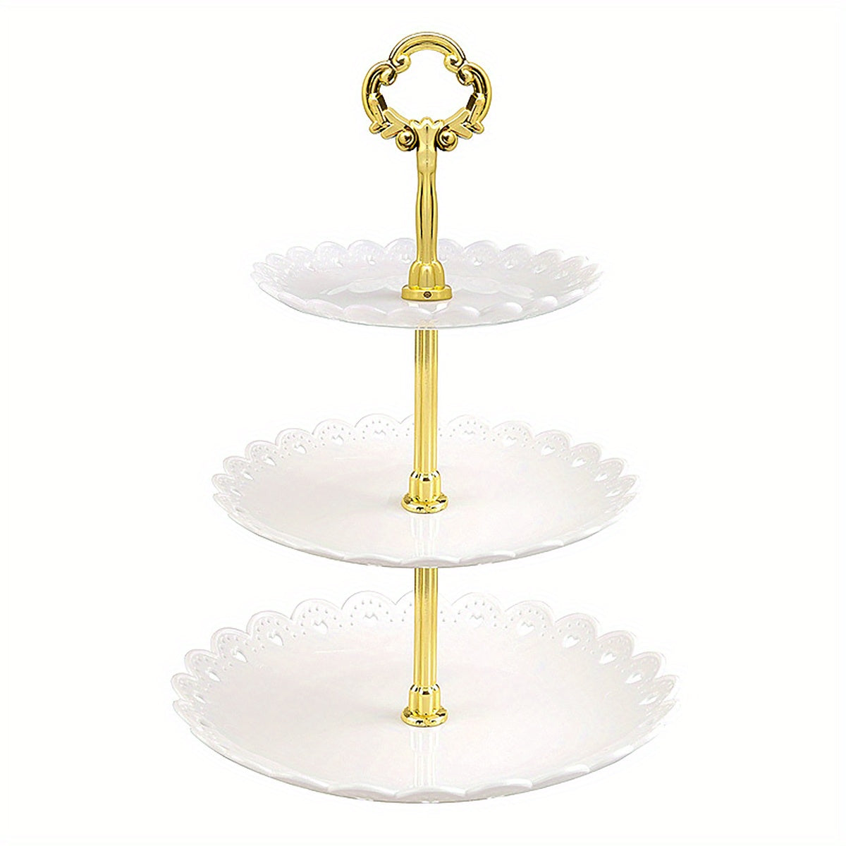 [European Cupcake Stand] 3 Tier European Cupcake Stand | Ruffled or Laciness Dessert Tower Tray for Tea Parties, Dances and Weddings