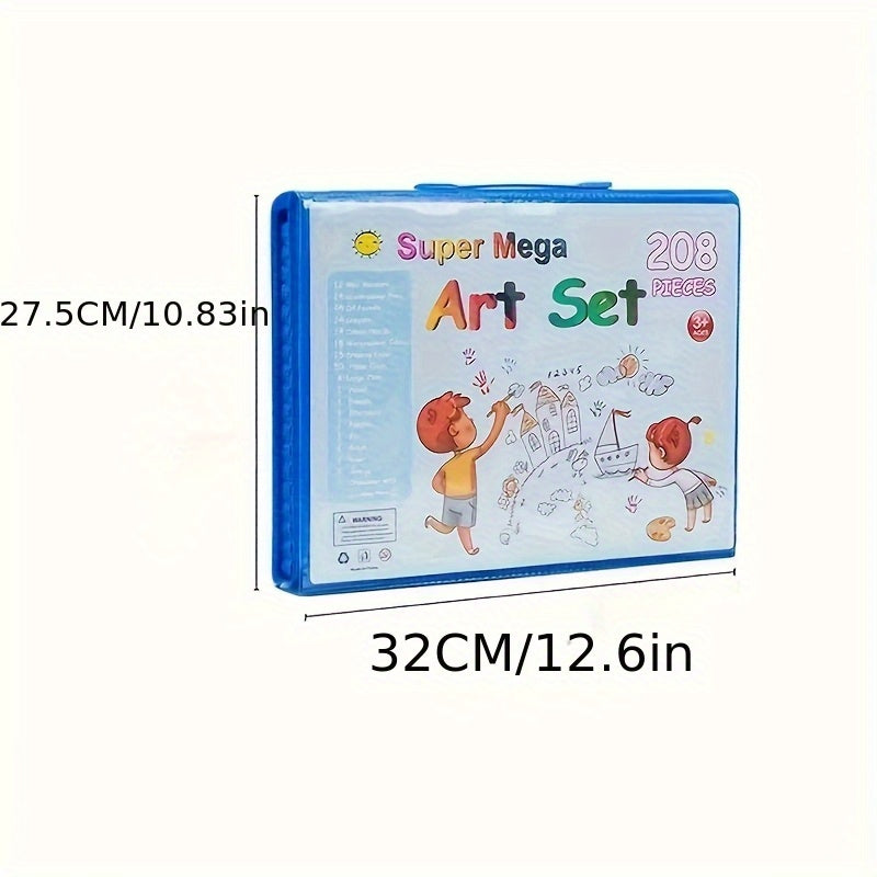 [208pcs Art Supplies] 208pcs Professional Art Supplies - Oil Pastels, Colored Pencils, Markers, Drawing Tools in Ergonomic Holder Box | Vibrant Art Supplies for Young Artists, Creative Playset with Durable Art Materials