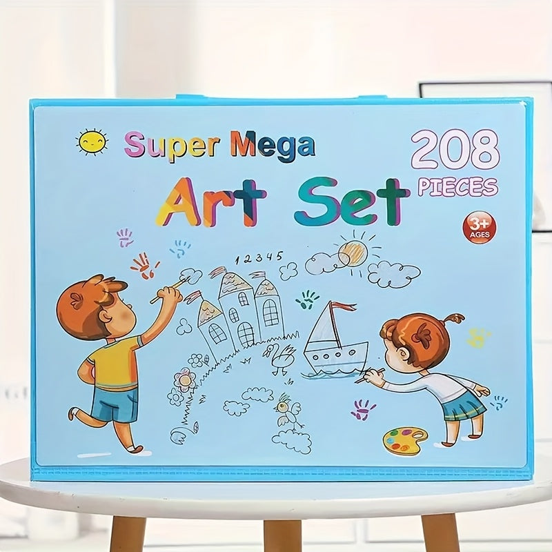 [208pcs Art Supplies] 208pcs Professional Art Supplies - Oil Pastels, Colored Pencils, Markers, Drawing Tools in Ergonomic Holder Box | Vibrant Art Supplies for Young Artists, Creative Playset with Durable Art Materials