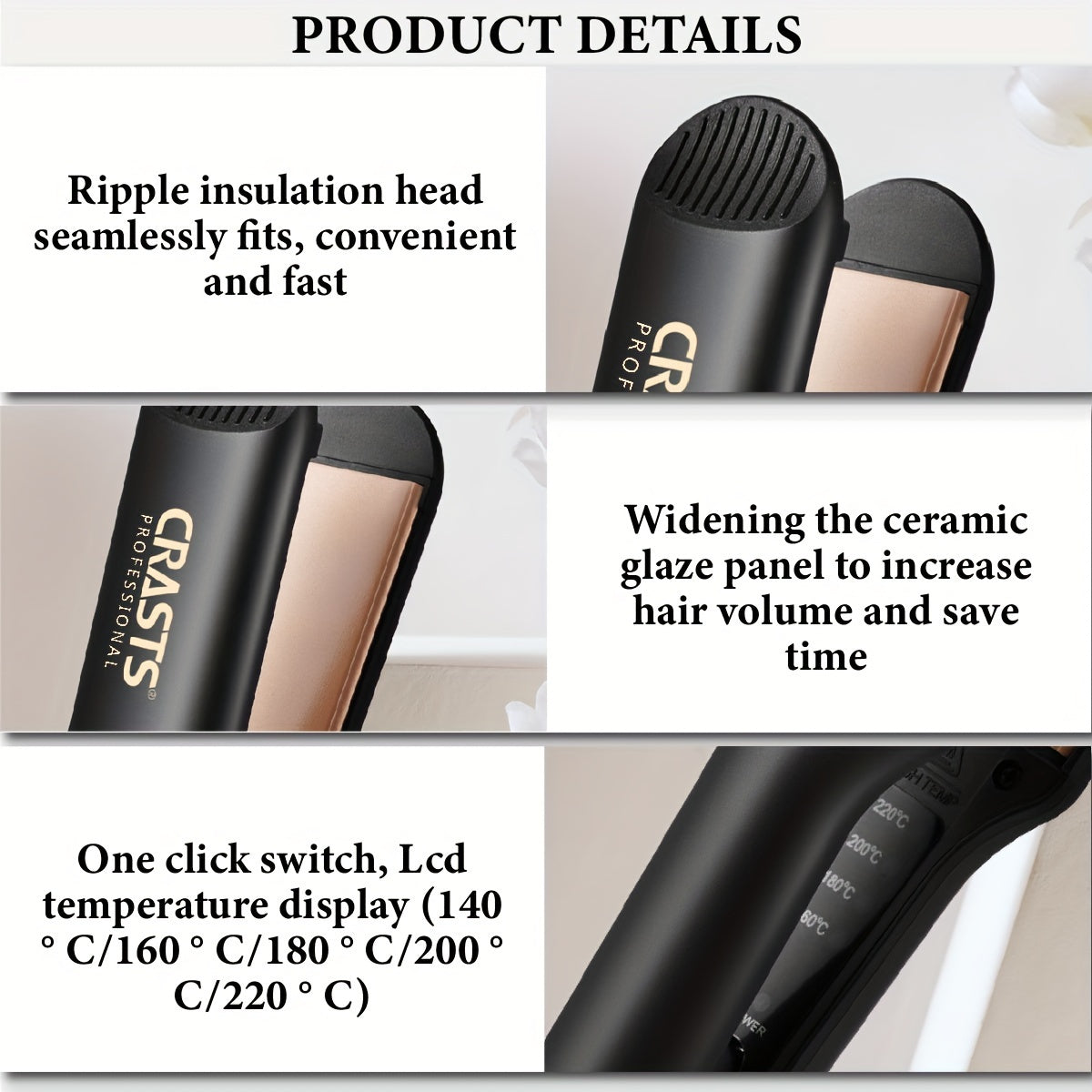 Professional Hair Straightener, 2-in-1 Ceramic Flat Iron For Straightening And Curling, Adjustable Temperature, Dual-Purpose Hair Styling Tool For Bangs And Curls, Gifts For Women