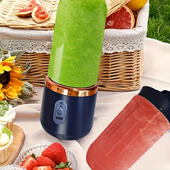 1pc Portable USB-Powered Juicer and Blender Cup - Dual Function Electric Fruit Squeezer & Mixer with Built-in Lithium Battery, Compact Travel Design, Leakproof Lid - for Smoothies, On-the-Go Blending, Home/Office Use - Ideal for Fresh Fruit, Veggies, Ice
