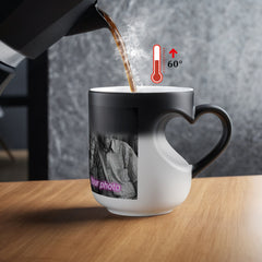 Magic Color Changing 1pc Mug with Heart-Shaped Handle - Custom Photo & Text Engraving - Ideal for Father'S Day, Mother'S Day, Fall, Winter Gifts