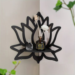 1pc Creative for Lotus Flower Wall Corner Shelf, Right Angle Decorative Wall Shelf, Suitable for Home Decoration Wall Decoration