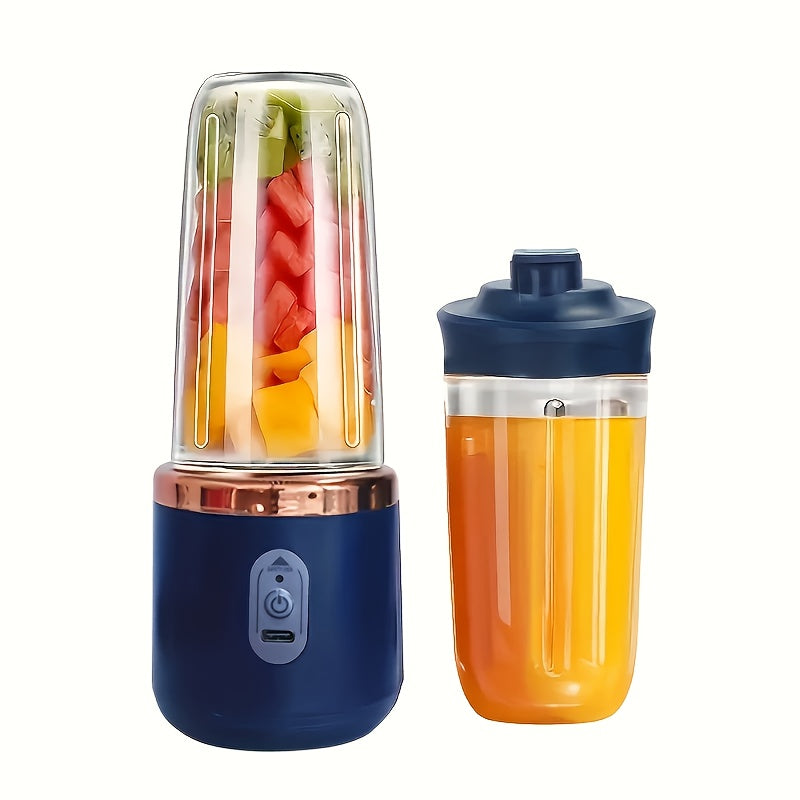 1pc Portable USB-Powered Juicer and Blender Cup - Dual Function Electric Fruit Squeezer & Mixer with Built-in Lithium Battery, Compact Travel Design, Leakproof Lid - for Smoothies, On-the-Go Blending, Home/Office Use - Ideal for Fresh Fruit, Veggies, Ice