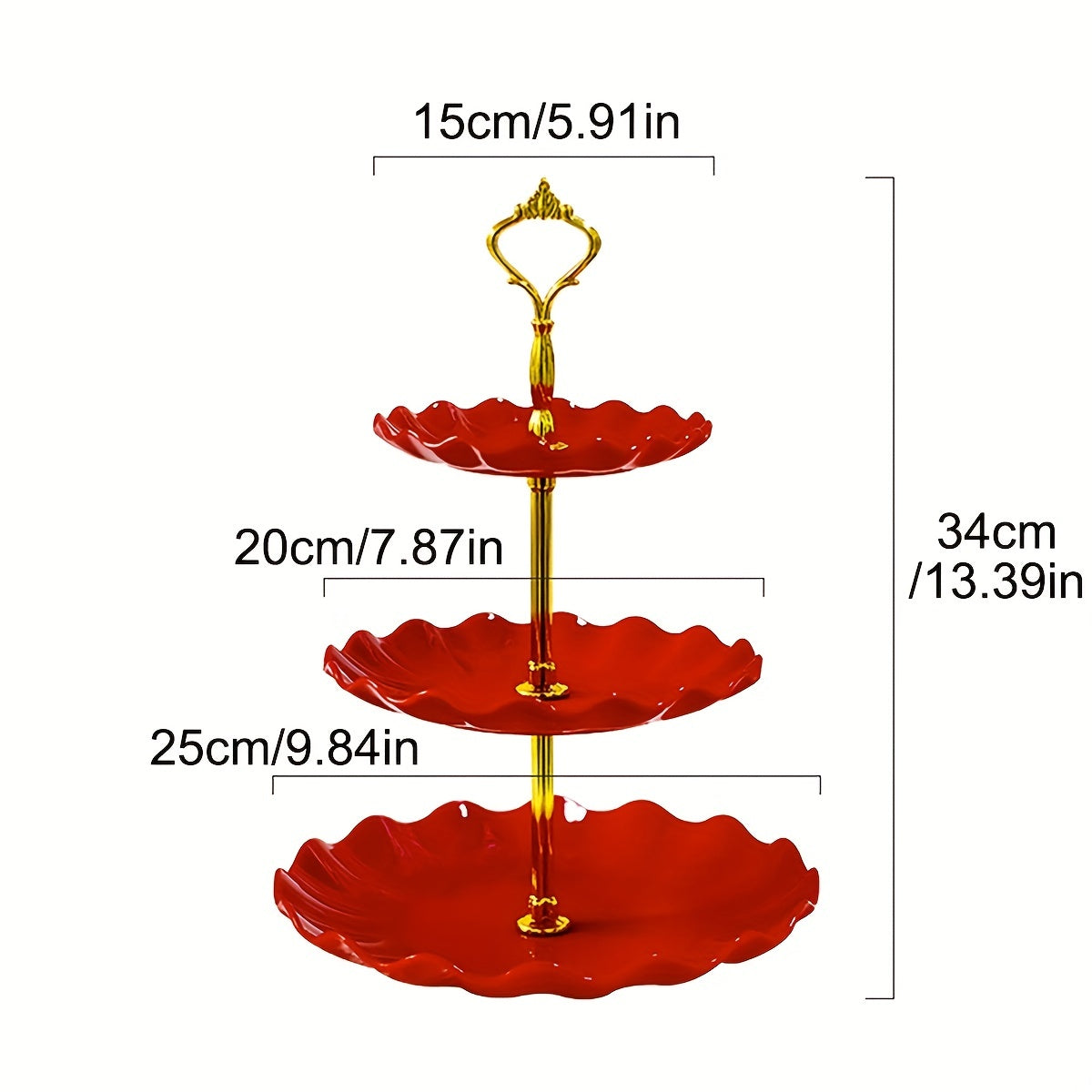 [European Cupcake Stand] 3 Tier European Cupcake Stand | Ruffled or Laciness Dessert Tower Tray for Tea Parties, Dances and Weddings