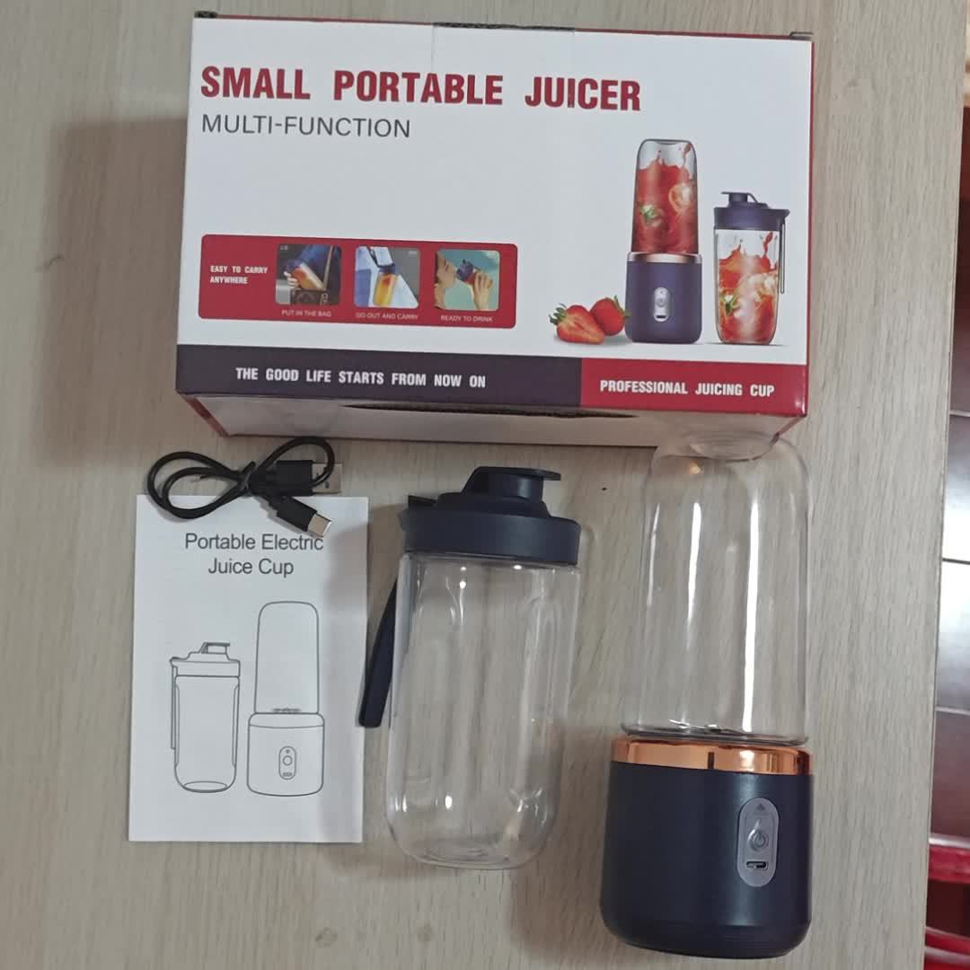 1pc Portable USB-Powered Juicer and Blender Cup - Dual Function Electric Fruit Squeezer & Mixer with Built-in Lithium Battery, Compact Travel Design, Leakproof Lid - for Smoothies, On-the-Go Blending, Home/Office Use - Ideal for Fresh Fruit, Veggies, Ice