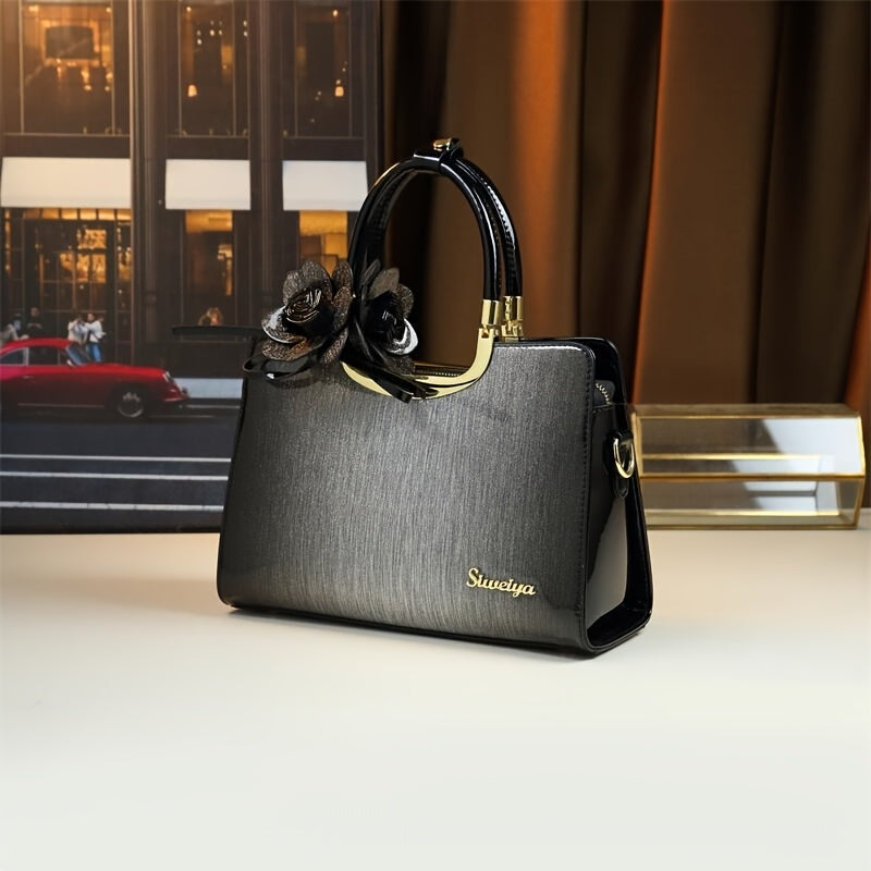 Vintage Floral Convertible Crossbody Handbag for Women – Elegant, Spacious & Versatile Purse with Removable Shoulder Strap, Stylish PU Leather Design for Daily Use & Travel