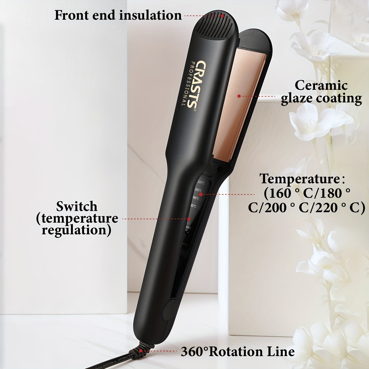 Professional Hair Straightener, 2-in-1 Ceramic Flat Iron For Straightening And Curling, Adjustable Temperature, Dual-Purpose Hair Styling Tool For Bangs And Curls, Gifts For Women