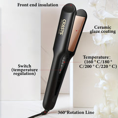 Professional Hair Straightener, 2-in-1 Ceramic Flat Iron For Straightening And Curling, Adjustable Temperature, Dual-Purpose Hair Styling Tool For Bangs And Curls, Gifts For Women