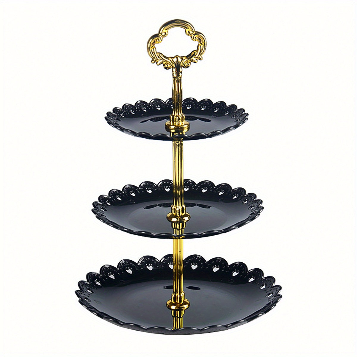 [European Cupcake Stand] 3 Tier European Cupcake Stand | Ruffled or Laciness Dessert Tower Tray for Tea Parties, Dances and Weddings