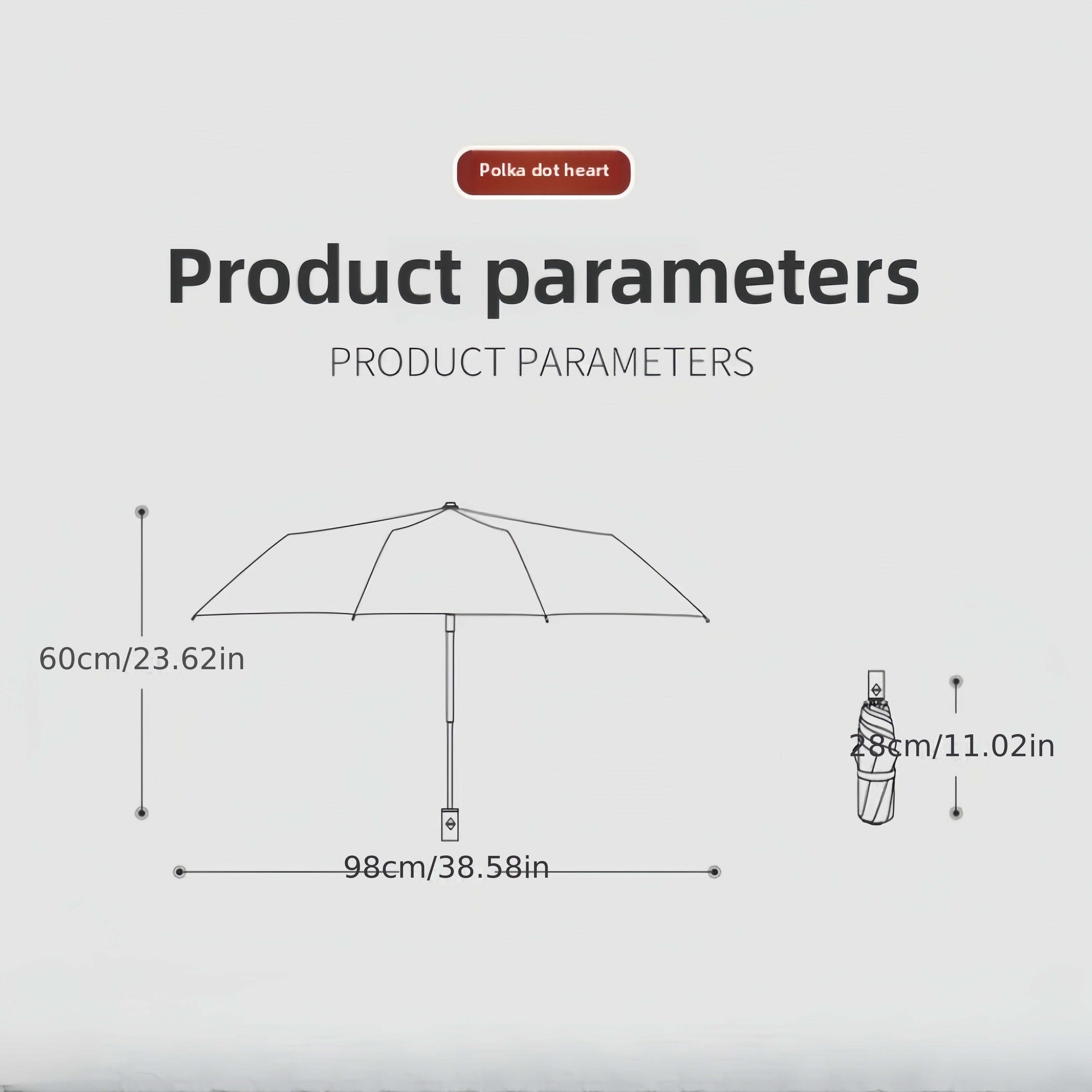 1 Automatic Open Sunshade Umbrella with Love Print Pattern Illustration, Foldable Portable Travel Daily Umbrella for Men and Women, Student Umbrella, Korean Style Fresh Sunshade Outdoor Umbrella