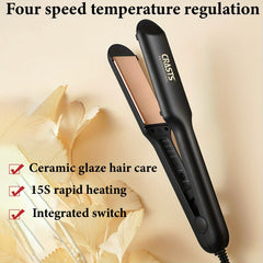 Professional Hair Straightener, 2-in-1 Ceramic Flat Iron For Straightening And Curling, Adjustable Temperature, Dual-Purpose Hair Styling Tool For Bangs And Curls, Gifts For Women