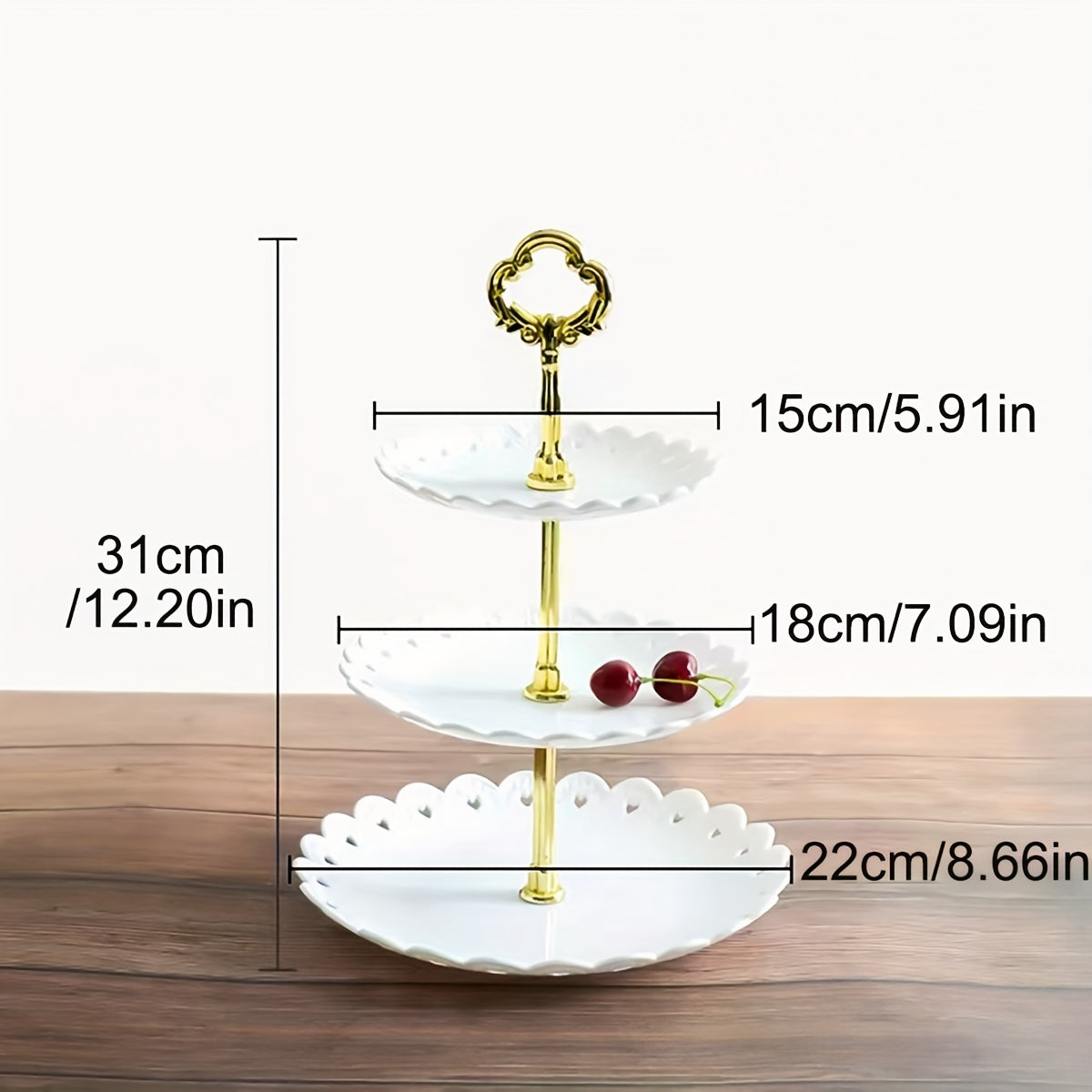 [European Cupcake Stand] 3 Tier European Cupcake Stand | Ruffled or Laciness Dessert Tower Tray for Tea Parties, Dances and Weddings