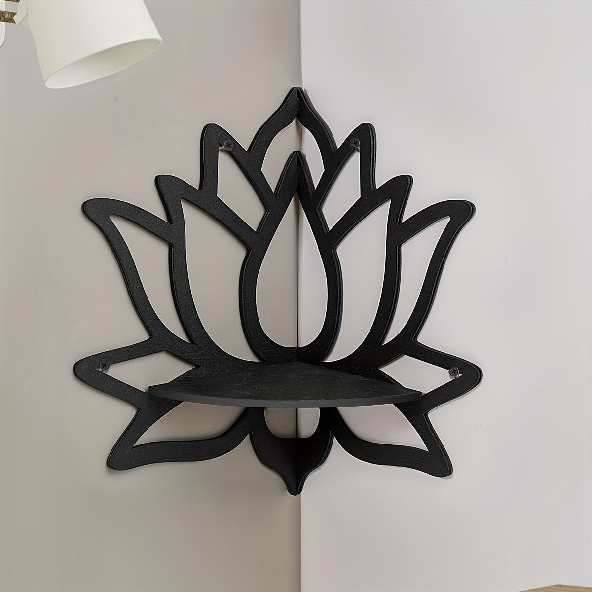 1pc Creative for Lotus Flower Wall Corner Shelf, Right Angle Decorative Wall Shelf, Suitable for Home Decoration Wall Decoration