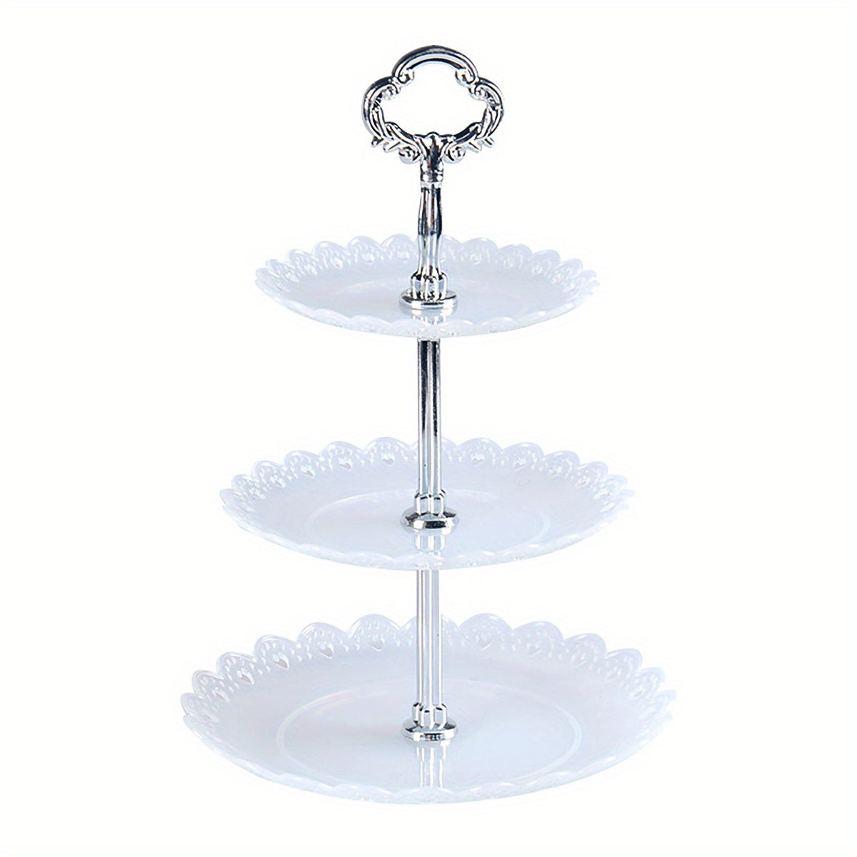 [European Cupcake Stand] 3 Tier European Cupcake Stand | Ruffled or Laciness Dessert Tower Tray for Tea Parties, Dances and Weddings
