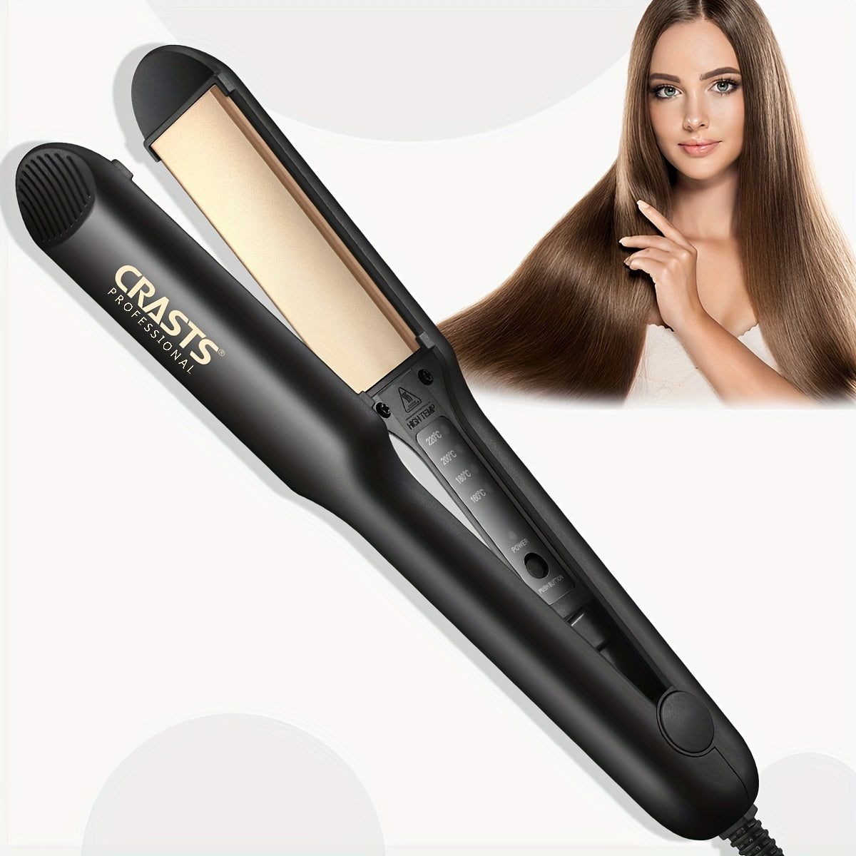Professional Hair Straightener, 2-in-1 Ceramic Flat Iron For Straightening And Curling, Adjustable Temperature, Dual-Purpose Hair Styling Tool For Bangs And Curls, Gifts For Women