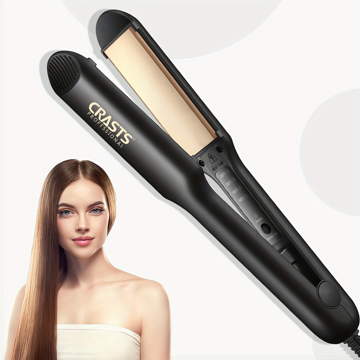 Professional Hair Straightener, 2-in-1 Ceramic Flat Iron For Straightening And Curling, Adjustable Temperature, Dual-Purpose Hair Styling Tool For Bangs And Curls, Gifts For Women