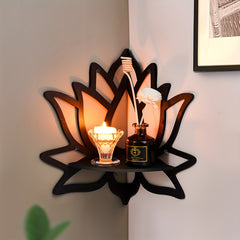 1pc Creative for Lotus Flower Wall Corner Shelf, Right Angle Decorative Wall Shelf, Suitable for Home Decoration Wall Decoration