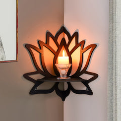 1pc Creative for Lotus Flower Wall Corner Shelf, Right Angle Decorative Wall Shelf, Suitable for Home Decoration Wall Decoration