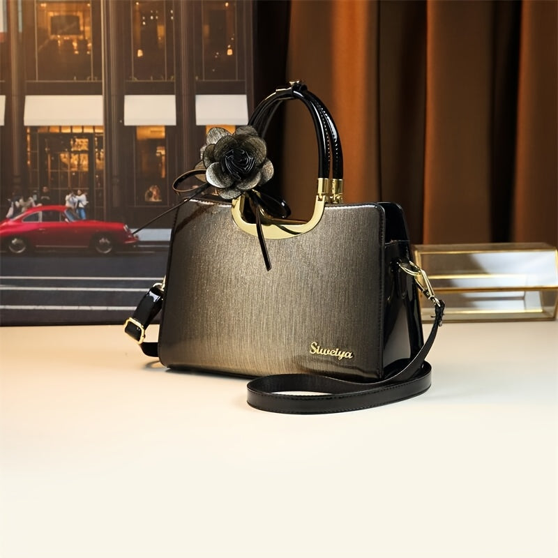 Vintage Floral Convertible Crossbody Handbag for Women – Elegant, Spacious & Versatile Purse with Removable Shoulder Strap, Stylish PU Leather Design for Daily Use & Travel