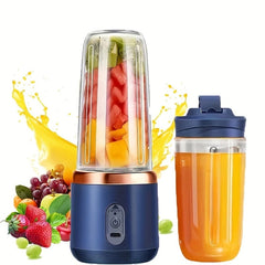 1pc Portable USB-Powered Juicer and Blender Cup - Dual Function Electric Fruit Squeezer & Mixer with Built-in Lithium Battery, Compact Travel Design, Leakproof Lid - for Smoothies, On-the-Go Blending, Home/Office Use - Ideal for Fresh Fruit, Veggies, Ice
